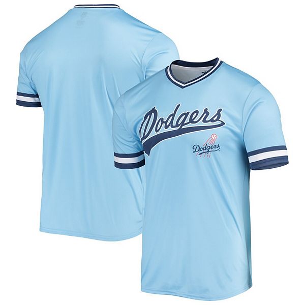 Men's Stitches White Los Angeles Dodgers Cooperstown Collection V-Neck  Jersey
