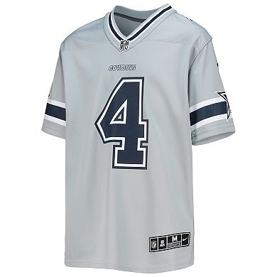 Youth Nike Dak Prescott Silver Dallas Cowboys Inverted Team Game Jersey