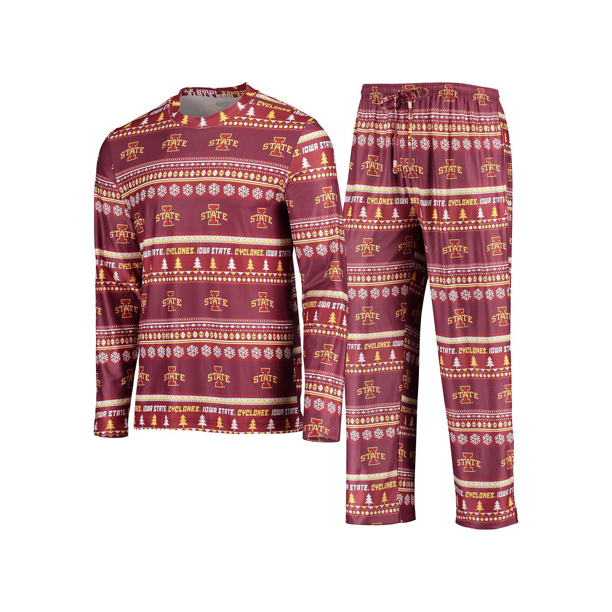 Mens Concepts Sport Cardinal Iowa State Cyclones Ugly Sweater Long Sleeve 