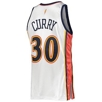 Men's Mitchell & Ness Stephen Curry White Golden State Warriors 2009-10 Hardwood Classics Authentic Player Jersey