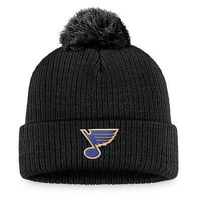 Men's Fanatics Branded Black St. Louis Blues Cuffed Knit Hat with Pom