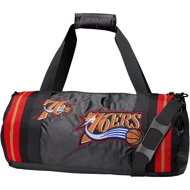 Mitchell & Ness Philadelphia 76ers Satin Duffel Bag, 76r Black