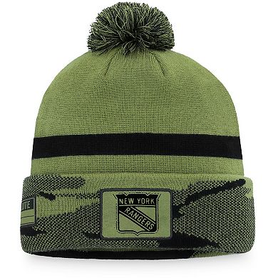 Men's Fanatics Branded Camo New York Rangers Military Appreciation Cuffed Knit Hat with Pom