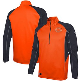 Men's New Era Orange Chicago Bears Combine Authentic Two-a-Days Half-Zip Jacket