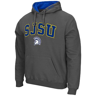 Men's Colosseum Charcoal San Jose State Spartans Arch and Logo Pullover Hoodie