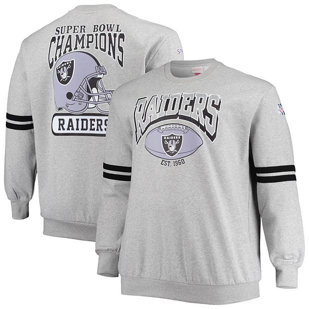 Men's Heather Gray Las Vegas Raiders Big & Tall Fleece Raglan Full-Zip  Hoodie Jacket