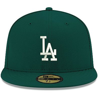 Men's New Era Green Los Angeles Dodgers White Logo 59FIFTY Fitted Hat