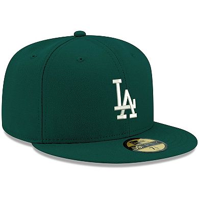 Men's New Era Green Los Angeles Dodgers White Logo 59FIFTY Fitted Hat