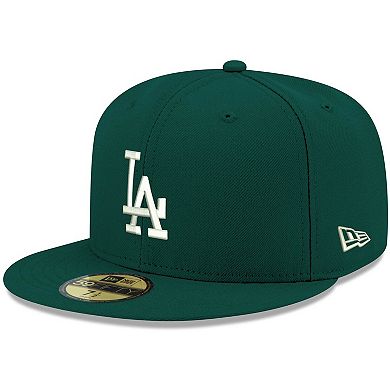 Men's New Era Green Los Angeles Dodgers White Logo 59FIFTY Fitted Hat
