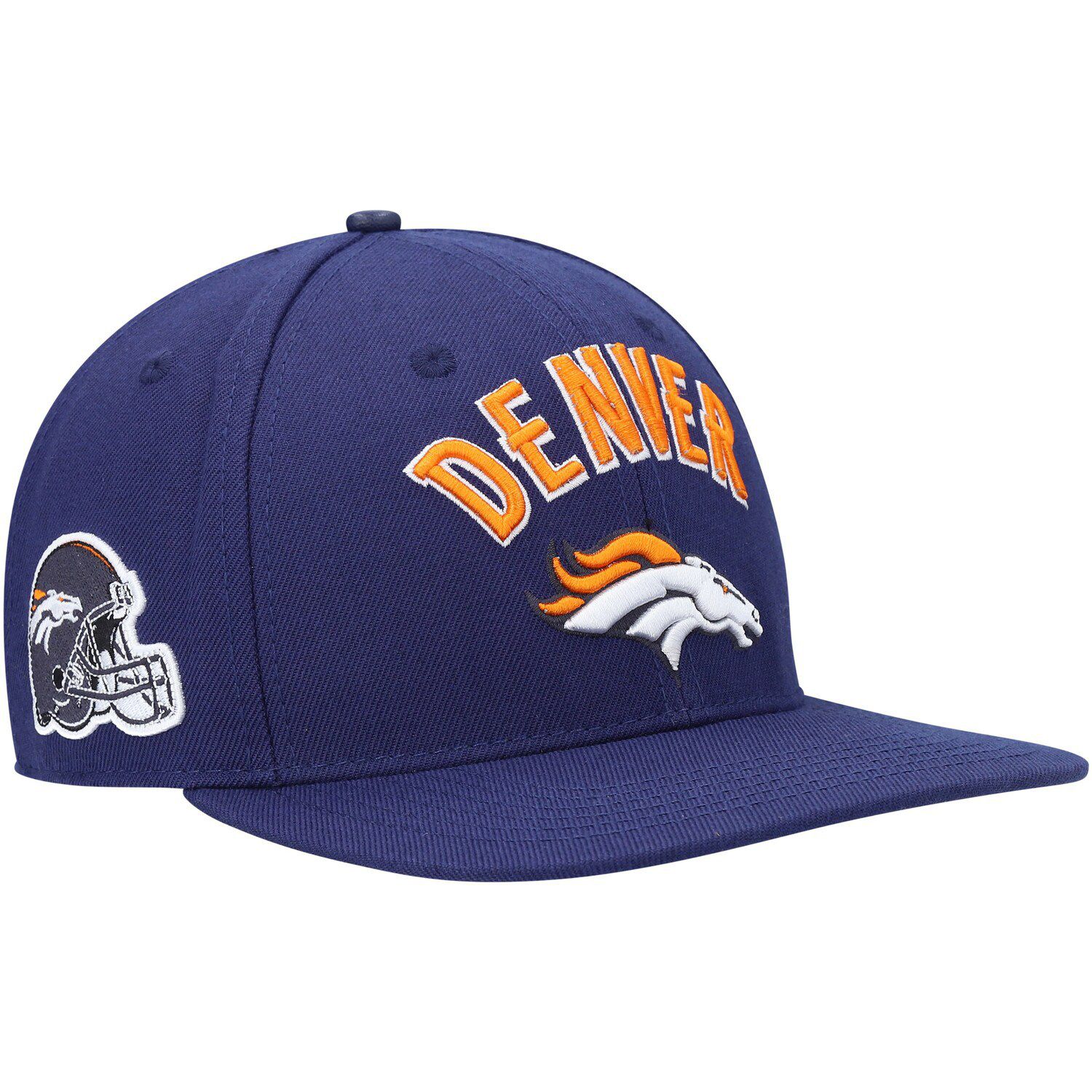 Youth Mitchell & Ness Royal Denver Broncos Champ Stack Flat Brim Snapback Hat