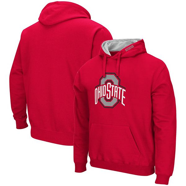 Men s Colosseum Scarlet Ohio State Buckeyes Arch Logo 3.0 Pullover Hoodie