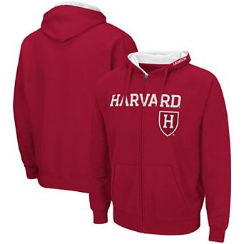 Men's Colosseum Crimson Harvard Crimson Arch & Logo 3.0 Full-Zip Hoodie