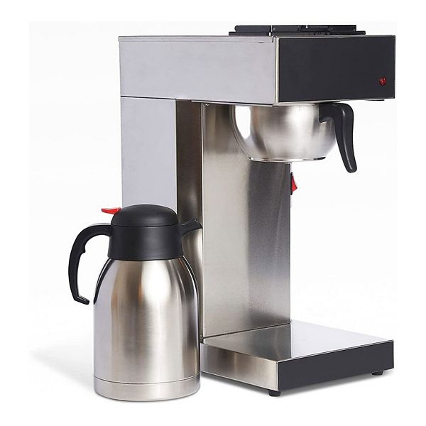 Sybo 12 Cup Stainless Steel Pour Over Coffee Maker Brewer with Airpot, Silver