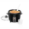 Salton RC1653 Automatic Steel 6 Cup Rice Cooker and Food Steamer with Lid, Black
