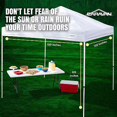 Caravan Canopy M Series Pro 2 10 x 10 ft Straight Leg Pop-Up Canopy Tent, White