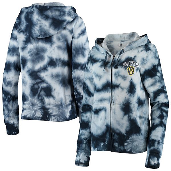 Women's New Era Black Philadelphia Eagles Tie Dye Fleece Full-Zip