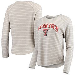 Women's Pressbox Red Texas Tech Red Raiders Comfy Cord Vintage Wash Basic  Arch Pullover Sweatshirt