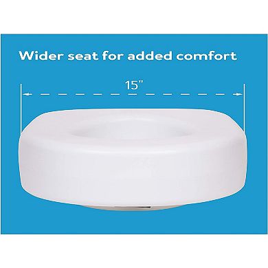Carex Toilet Seat Riser - Adds 5 Inch of Height to Toilet - Raised Toilet Seat With 300 Pound Weight Capacity - Slip-Resistant