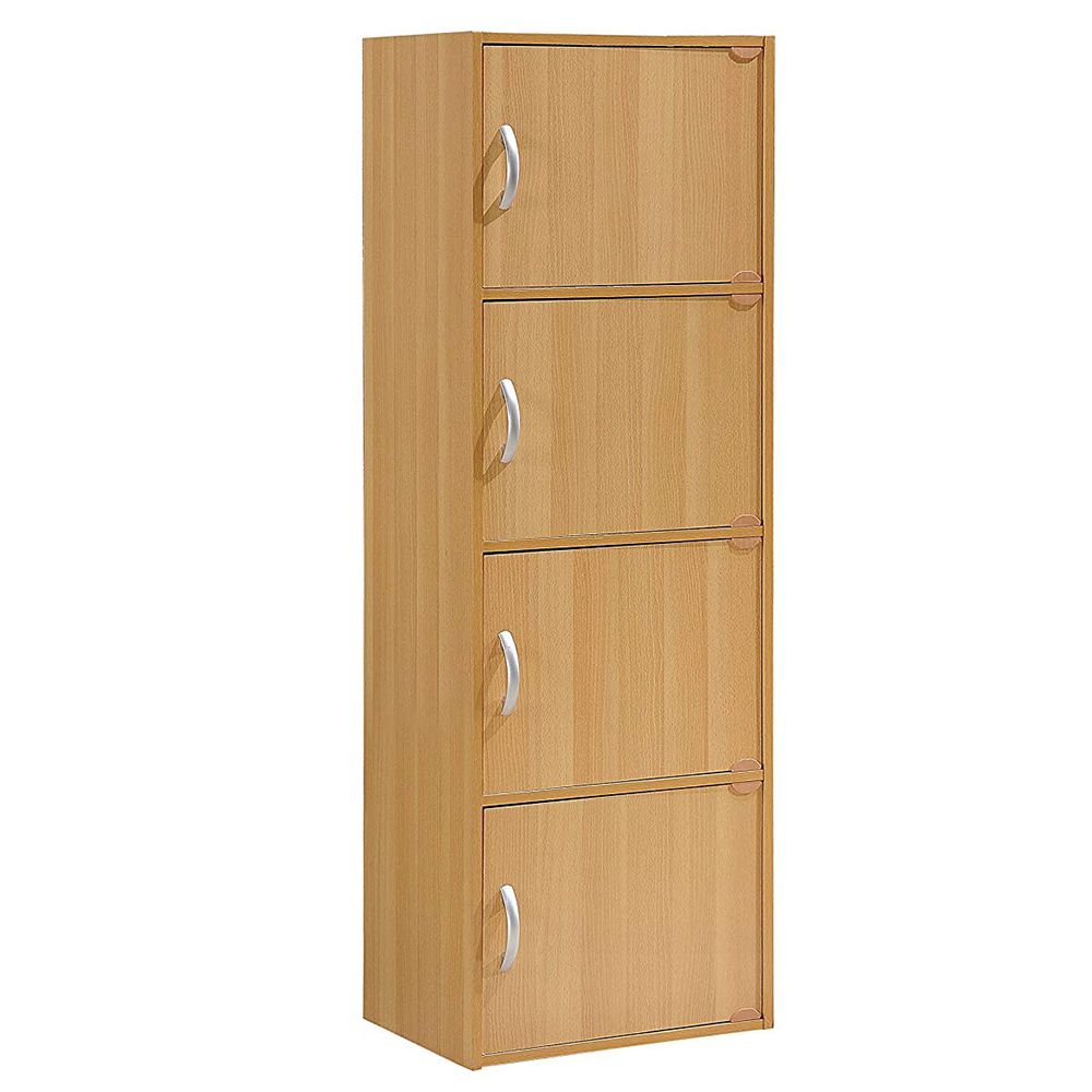 Image for Hodedah 4 Door Enclosed Multipurpose Storage Cabinet for Home or Office, Beech at Kohl's.