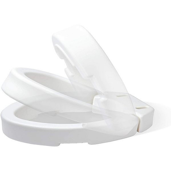 Carex Health Brands Hinged Elongated Toilet Seat Riser, Adds 3.5 Inches