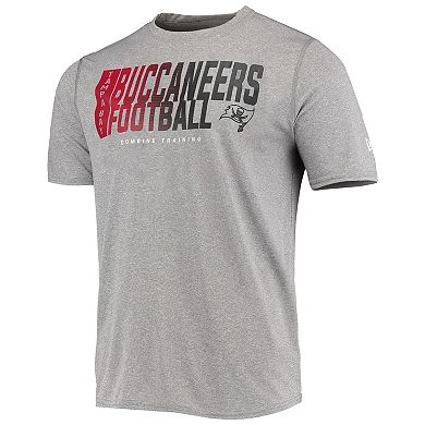 Men's New Era Heathered Gray Tampa Bay Buccaneers Combine Authentic Game On T-Shirt