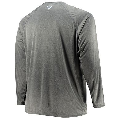 Men's Columbia Charcoal Alabama Crimson Tide Big & Tall Terminal Tackle Omni-Shade Long Sleeve Raglan T-Shirt