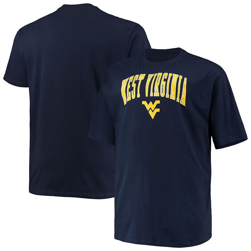Mens Champion Navy West Virginia Mountaineers Big & Tall Arch Over Wordmar