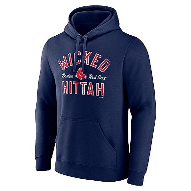 Men's Fanatics Branded Navy Boston Red Sox Hometown Collection Wicked Hit Fitted Pullover Hoodie