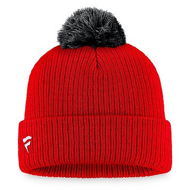 Men's Fanatics Branded Red Chicago Blackhawks Team Cuffed Knit Hat with Pom