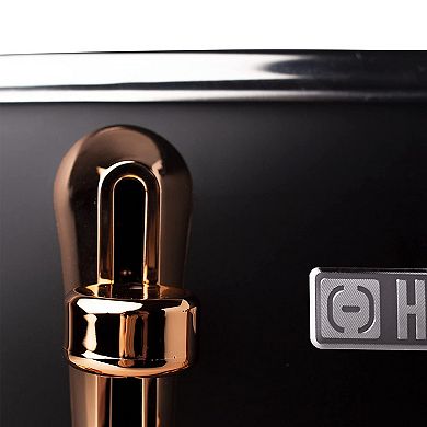 Haden Heritage 4 Slice Wide Slot Stainless Steel Toaster with Tray, Black/Copper