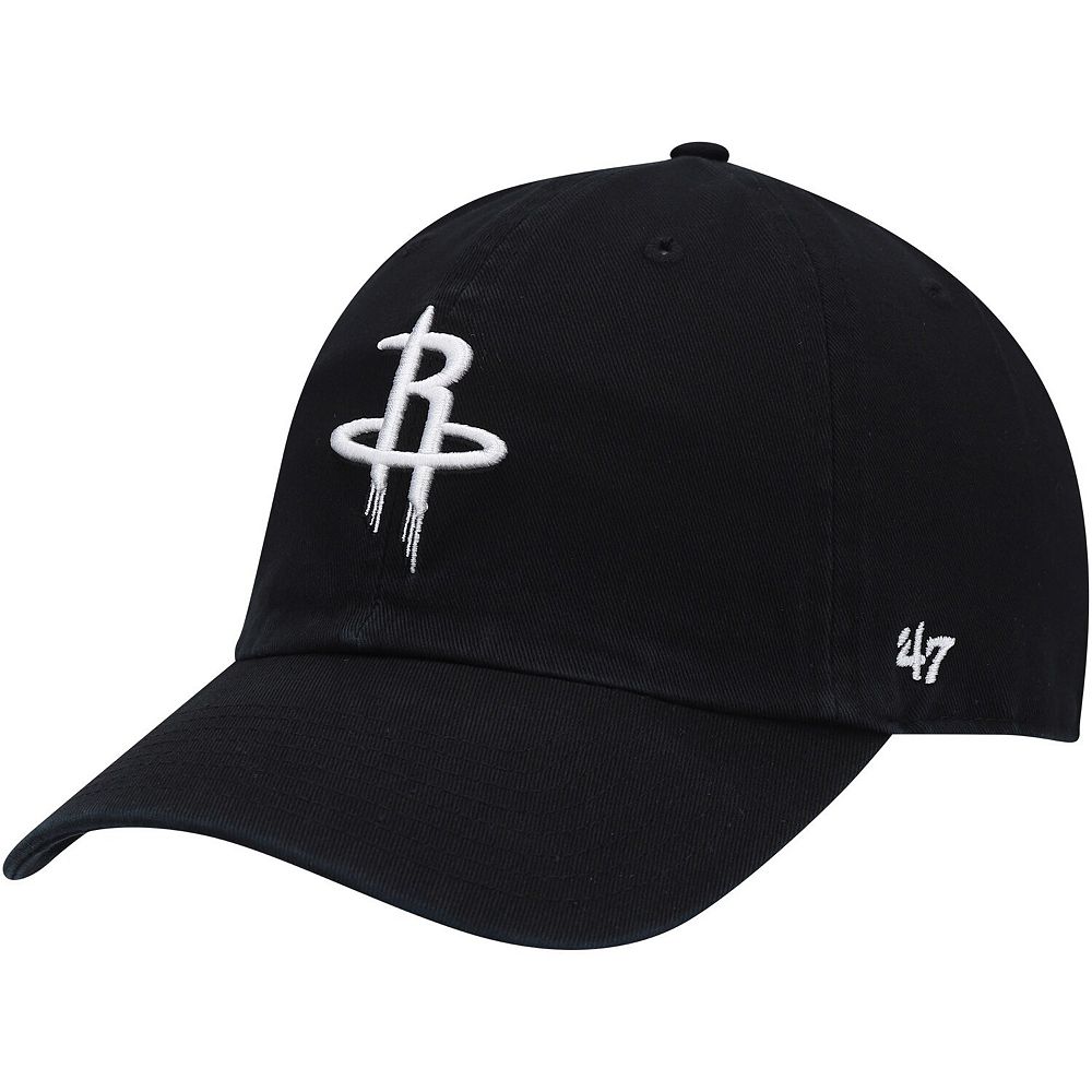 Men's '47 Black Houston Rockets Team Clean Up Adjustable Hat