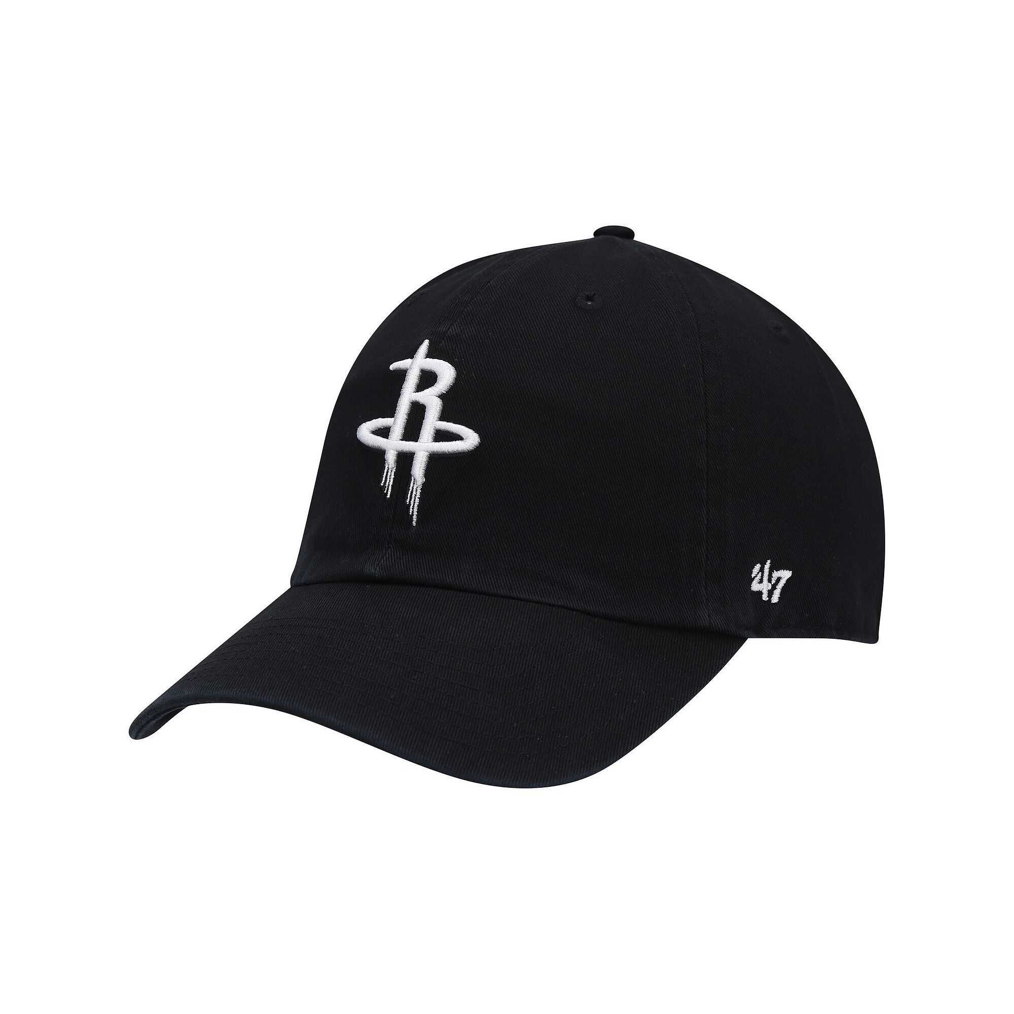 Mens 47 Black Houston Rockets Team Clean Up Adjustable Hat