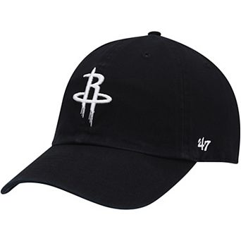 Men's '47 Black Houston Rockets Team Clean Up Adjustable Hat