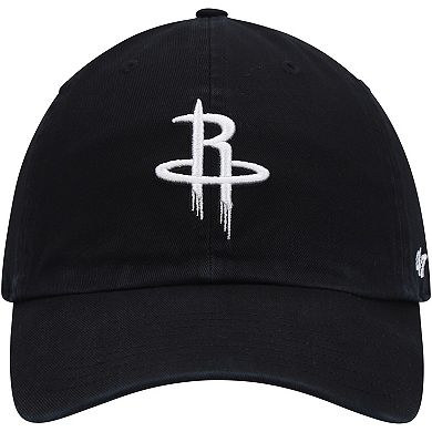 Men's '47 Black Houston Rockets Team Clean Up Adjustable Hat