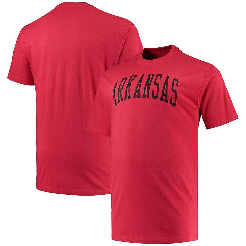 Mens Champion Cardinal Arkansas Razorbacks Big & Tall Arch Team Logo T-Shi