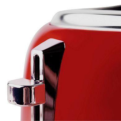 Haden 75040 Dorset 4 Slice Wide Slot Stainless Steel Toaster w/ Crumb Tray, Red