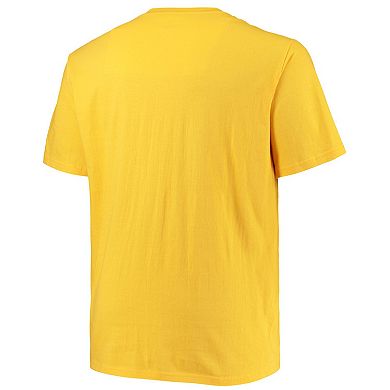 Men's Champion Gold West Virginia Mountaineers Big & Tall Arch Over Wordmark T-Shirt