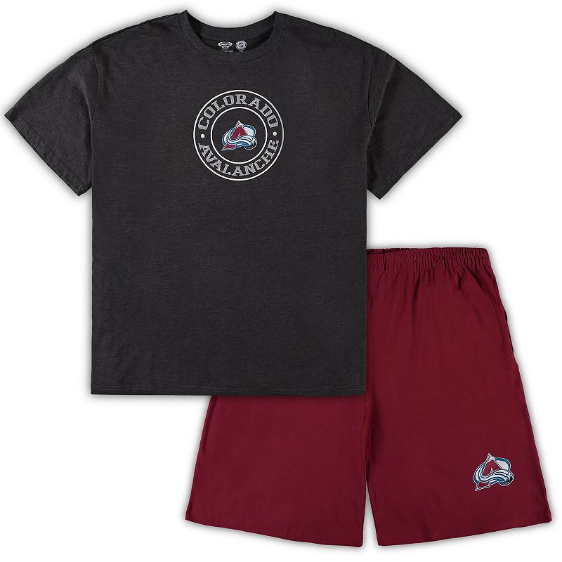 Mens Concepts Sport Burgundy/Heathered Charcoal Colorado Avalanche Big & T