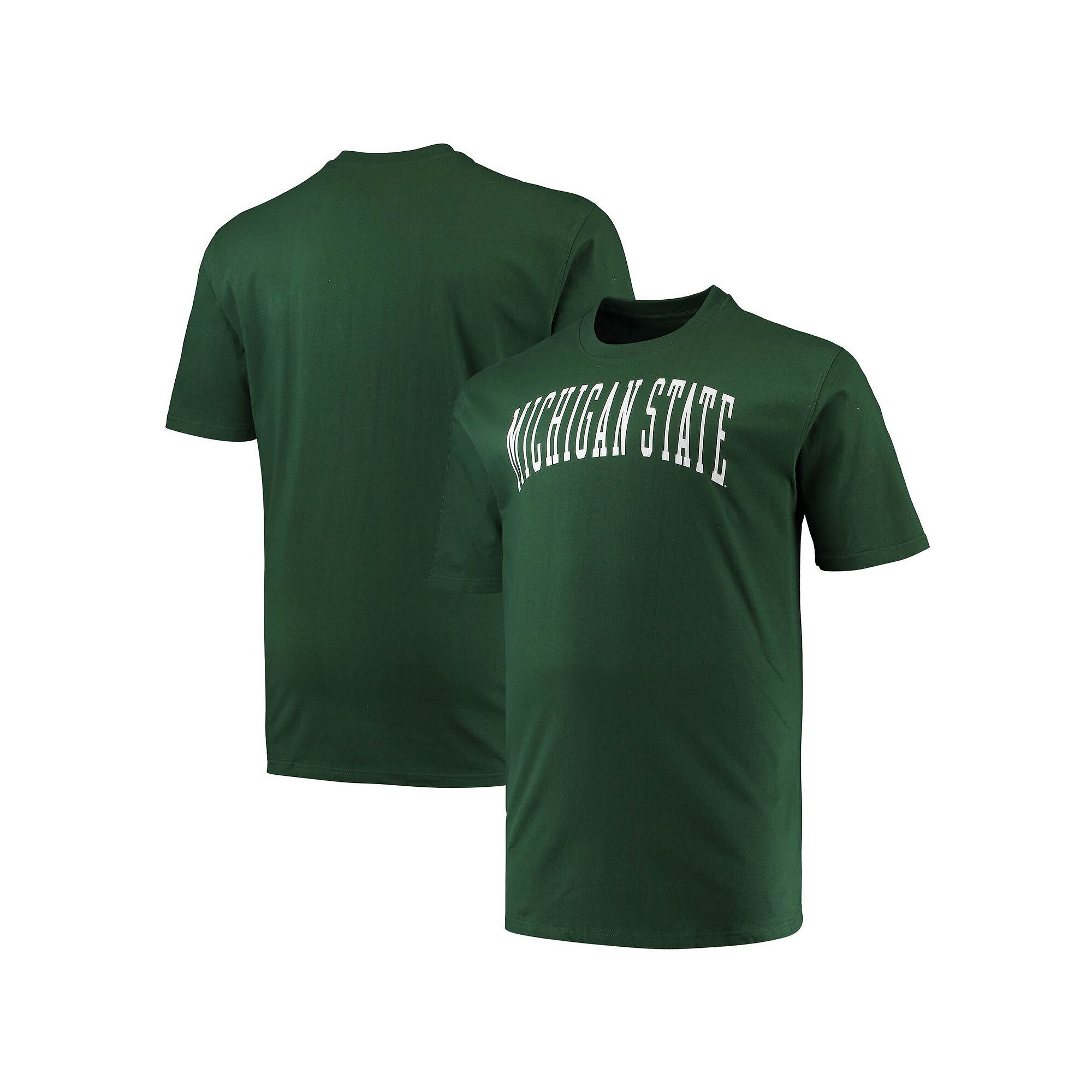 Mens Champion Green Michigan State Spartans Big & Tall Arch Team Logo T-Sh