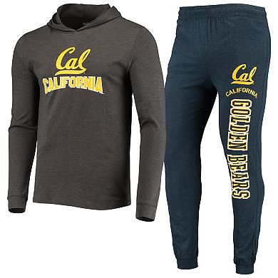 Men's Concepts Sport Navy/Charcoal Cal Bears Meter Long Sleeve Hoodie T-Shirt & Jogger Pants Sleep Set