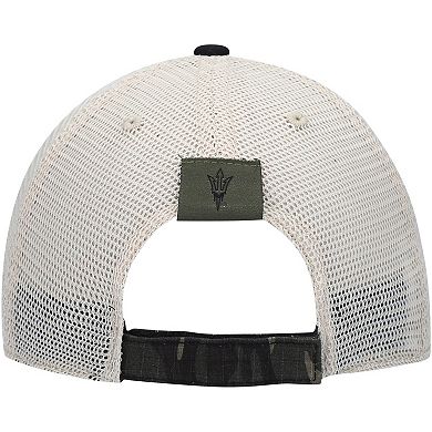 Men's Top of the World Camo/Cream Arizona State Sun Devils OHT Military Appreciation Shield Trucker Adjustable Hat