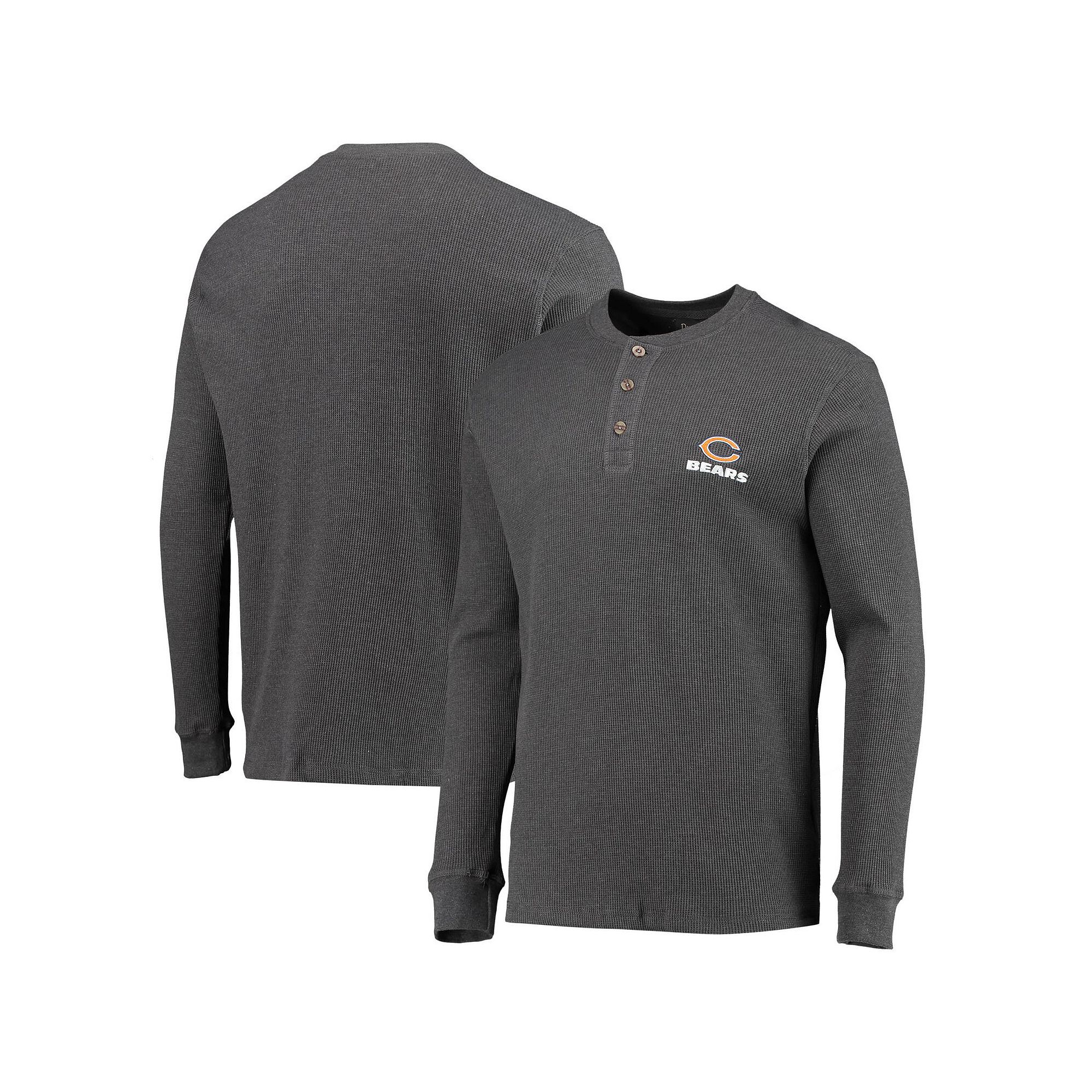 Mens Dunbrooke Heathered Gray Chicago Bears Logo Maverick Thermal Henley L