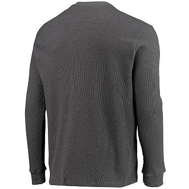 Men's Dunbrooke Heathered Gray Chicago Bears Logo Maverick Thermal Henley Long Sleeve T-Shirt