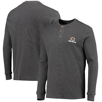 Men's Dunbrooke Heathered Gray Chicago Bears Logo Maverick Thermal Henley Long Sleeve T-Shirt