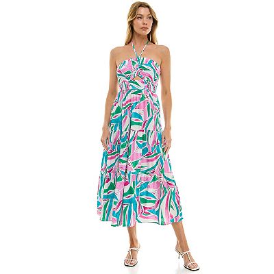 knee length dresses for ladies Avec Les Filles Long-Sleeve Cutout Velvet Maxi Dress