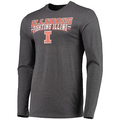 Men's Concepts Sport Navy/Heathered Charcoal Illinois Fighting Illini Meter Long Sleeve T-Shirt & Pants Sleep Set