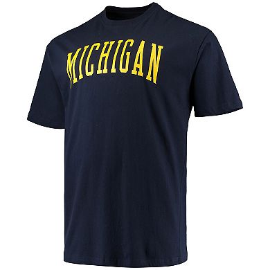 Men's Champion Navy Michigan Wolverines Big & Tall Arch Team Logo T-Shirt