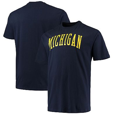 Men's Champion Navy Michigan Wolverines Big & Tall Arch Team Logo T-Shirt