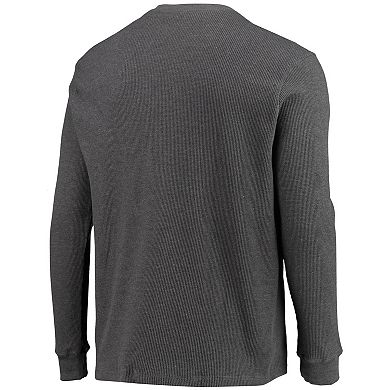 Men's Dunbrooke Heathered Gray New England Patriots Logo Maverick Thermal Henley Long Sleeve T-Shirt