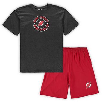 Men's Concepts Sport Red/Heathered Charcoal New Jersey Devils Big & Tall T-Shirt & Shorts Sleep Set